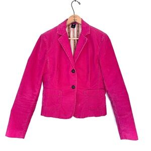 Gap Pink Corduroy Vintage Y2K Blazer 2 Button Tailored Size 8